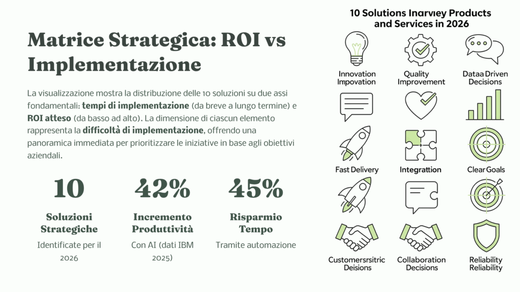 "Infografica 10 soluzioni miglioramento prodotti servizi 2026