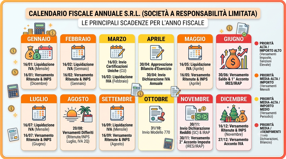 Da Freelance a Società: Quando Conviene la SRL 6 caledario scadenze fiscali