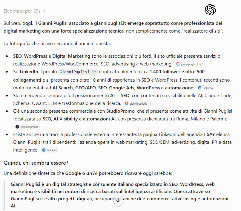 citazioni da ai chat gpt