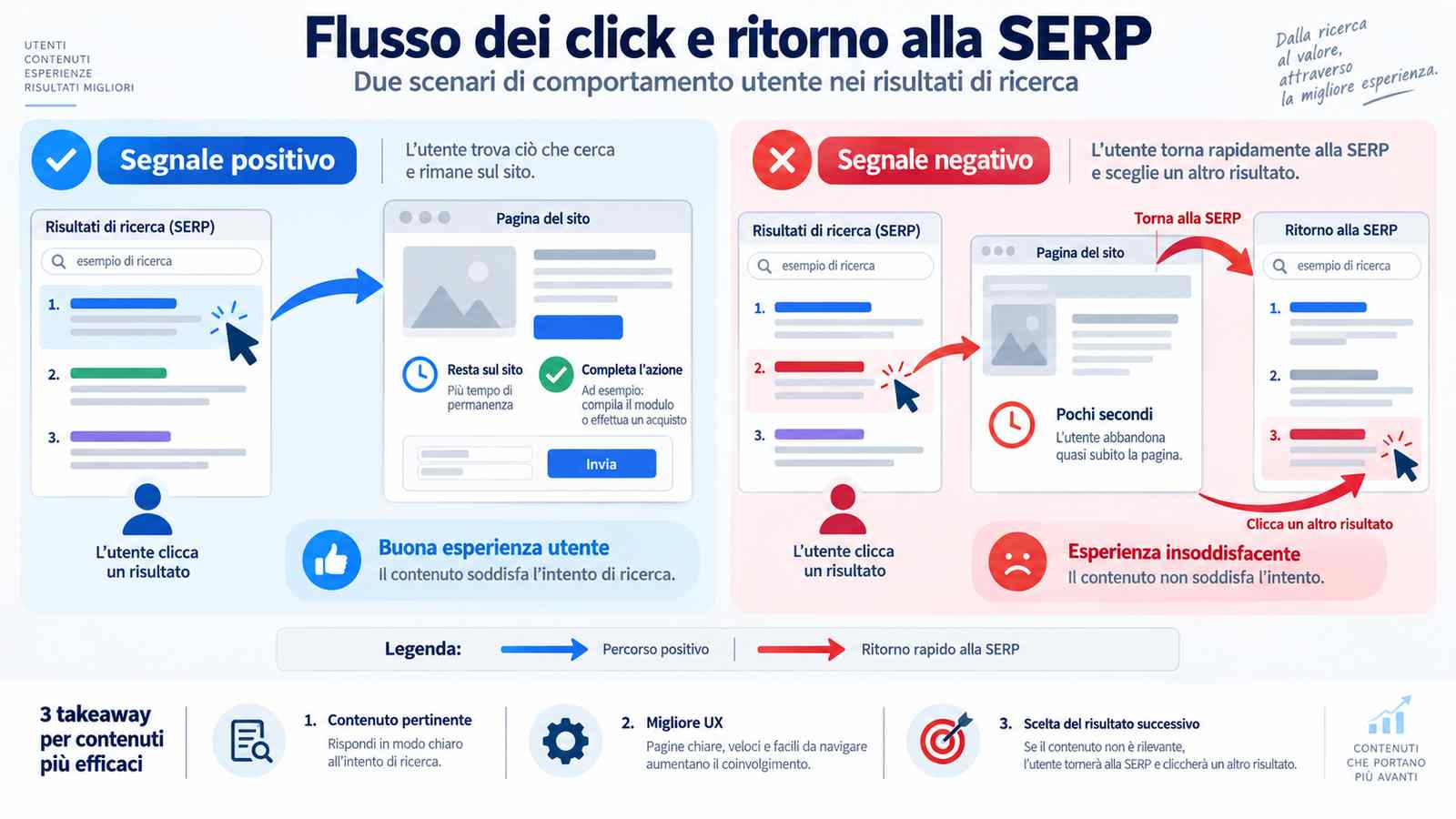 Flusso dei click e ritorno alla SERP